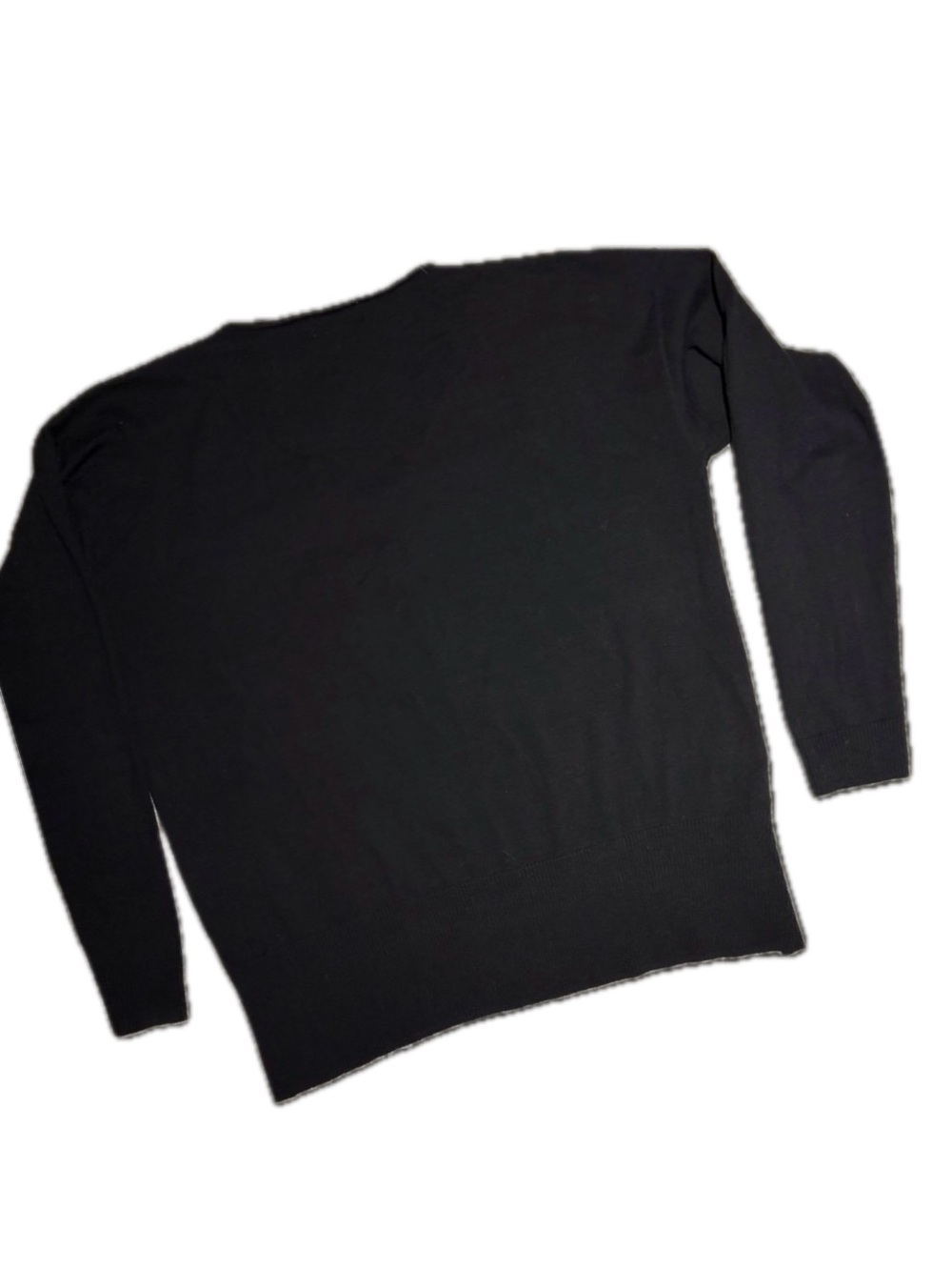 Calvin Klein Black V-Neck Knit Sweater Tops Women's Size Medium